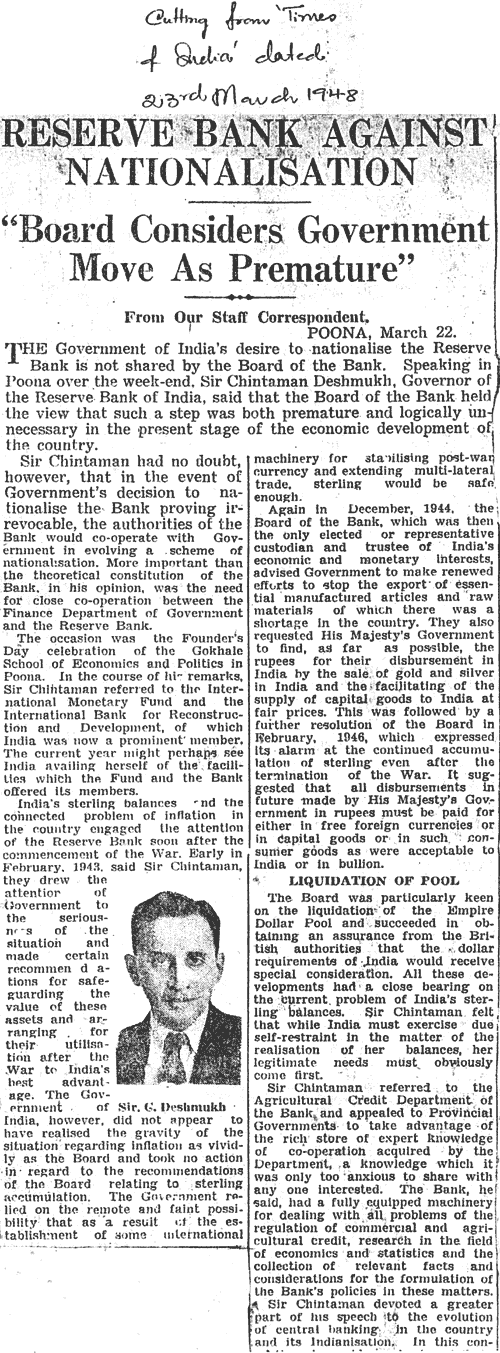 RBI Nationalisation