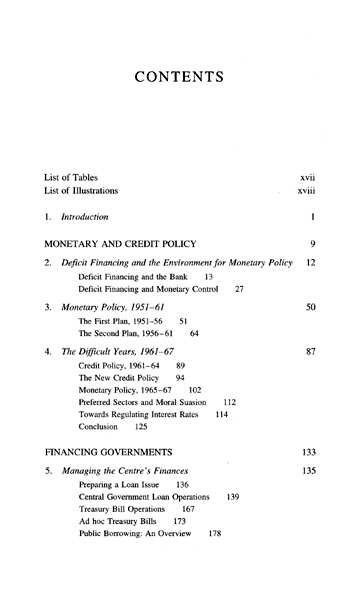 Volume I - Content Page