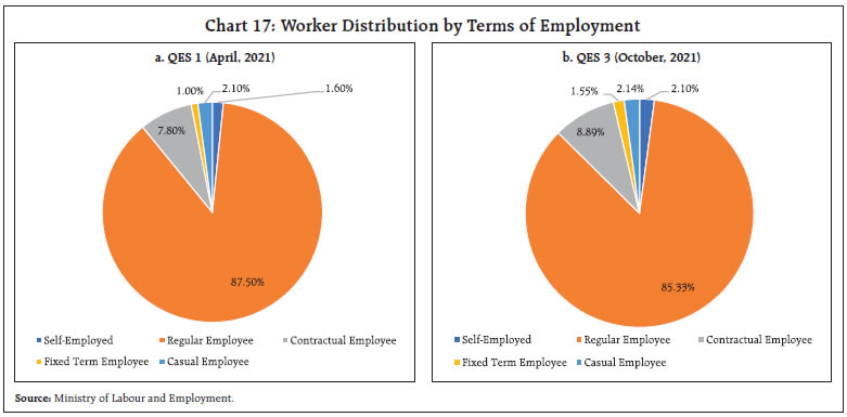 Chart 17: Worker Distribution by Terms of Employment
