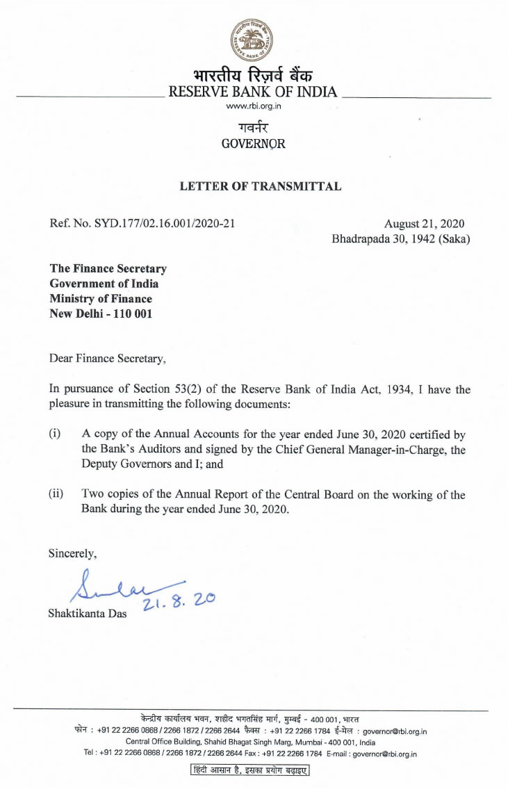 Letter of transmittal