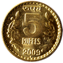Five Rupees Obverse