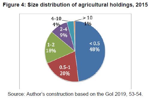 Figure 4: Size distribution of agricultural holdings, 2015